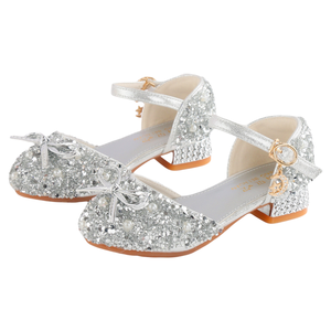 2025 nuova principessa Elsa lucido cristallo d'<span class=keywords><strong>argento</strong></span> scarpe per ragazze <span class=keywords><strong>tacchi</strong></span> alti alla moda modelli da donna per bambini sottili per la primavera - Product Image 5