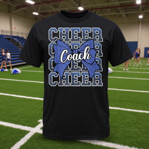 Camiseta para entrenadores de porristas con diseño de lazo azul para entrenadores de porristas - Product Image 3