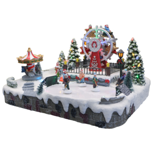 Décorations de village de Noël à LED personnalisées <span class=keywords><strong>en</strong></span> usine, décorations de parc d'attractions, patinage, ornements de Noël <span class=keywords><strong>en</strong></span> résine, artisanat DIY, cadeaux - Product Image 3