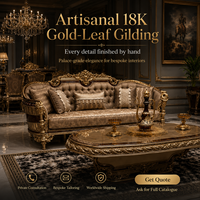 Ensemble de canapés pour salon, en bois massif, sculpté à la main, luxe, feuille d'or 18 carats, style antique européen royal, fabrique de meubles Foshan