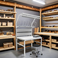 Banc de travail industriel Bodur W1800mm pour emballage intensif, table en acier laminé à froid avec plateau MDF, pieds réglables, personnalisable