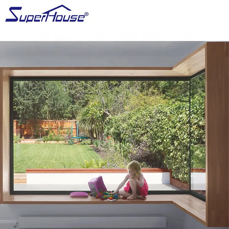 Австралия, США, лидер продаж, прозрачное Угловое окно по индивидуальному заказу с порошковым покрытием, многослойное стекло с фиксированной картинкой для дома на вилле