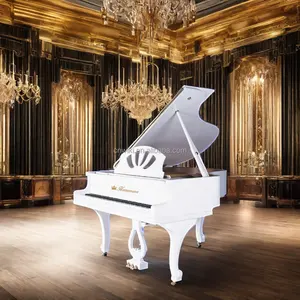 皇家豪华原声白色婴儿三角钢琴，88键自弹，用于优雅家具装饰项目