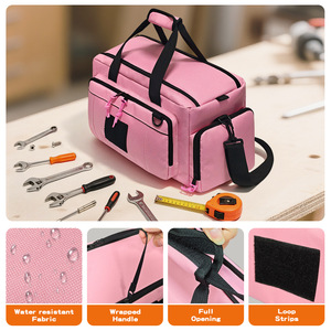 <b>Tool</b> <b>Bag</b> Multi Function <b>Tool</b> Duffle <b>Bag</b> 15-19 Pockets 200 Lb Capacity Removable Strap Pink - Product Image 3