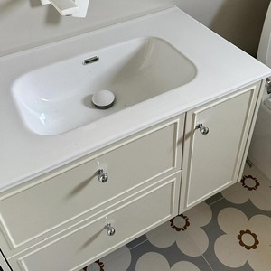 Armoire de salle de bain française combinaison chêne laque céramique bassin monobloc salle de bain lavabo lavabo évier armoire - Product Image 6