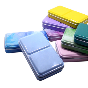 Boîte pliable carrée en métal coloré LISI, étui de mélange, plateau <span class=keywords><strong>à</strong></span> <span class=keywords><strong>peinture</strong></span>, <span class=keywords><strong>palette</strong></span> de voyage vide pour aquarelle, acrylique et <span class=keywords><strong>huile</strong></span> - Product Image 1