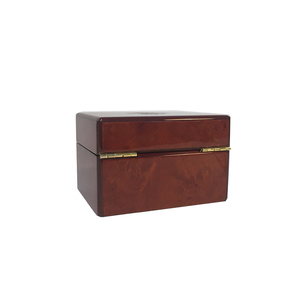 Lujo marrón Flip Piano laca reloj de madera caja - Product Image 4