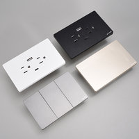 Panneau PC standard américain nouveau type grandes prises et interrupteurs muraux 1gang noir blanc