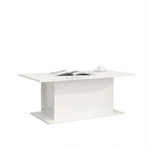 <b>White</b> Engineered Wood Coffee <b>Table</b> 40.2 X 21.9 X 15.7 In High <b>Gloss</b> Modern Minimalist Living Room Furniture - Product Image 1