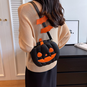 Bolsa Transversal Feminina de Ombro Estilo Abóbora de Halloween 2026 Nova Chique Estilo Ocidental em PU com Fecho de Zíper - Product Image 3