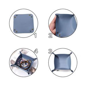 <b>Folding</b> Square Case Table Organizer Customized Leather <b>Storage</b> <b>Box</b> Desktop <b>Storage</b> Tray Jewelry Cosmetic Key <b>Storage</b> Basket - Product Image 6
