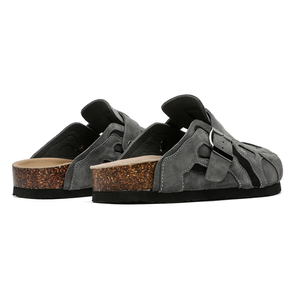 <span class=keywords><strong>Ciabatte</strong></span> Unisex in Pelle Scamosciata con Punta Chiusa e Suola in Sughero, Leggere, Fodera in Vera Pelle, Antiscivolo, Produzione all'Ingrosso Personalizzata - Product Image 4