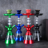 Nouveau design en gros, ensemble chicha en aluminium coloré, acier, acrylique et métal, style français, pour tabac