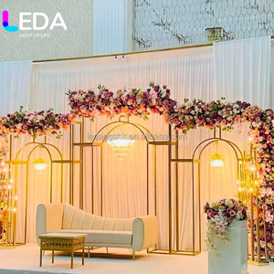 LEDA High Quality Wedding Props Iron Screen Wedding Stage Layout Gold Metal Arch Welcome Area Decorative Background <b>Frame</b> - Product Image 6