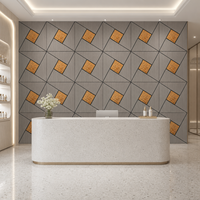 Panneau mural acoustique incurvé 3D moderne en feutre, en fibre de polyester, absorbant le son, pour salon, chambre, hôtel et salle de sport