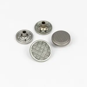 Garment accessories logo design prong press stud bag alloy cover 12mm custom metal snap buttons for clothing