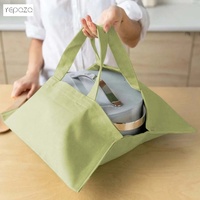 Sac fourre-tout réutilisable et polyvalent en toile verte personnalisée pour moule à gâteau fait main, plat à gratin ou plateau de collations