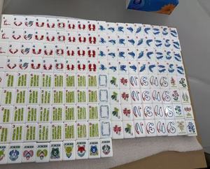 Portable 4-Player Plastic <b>Mahjong</b> <b>Set</b>, Classic Animal & Flower Design - Product Image 4