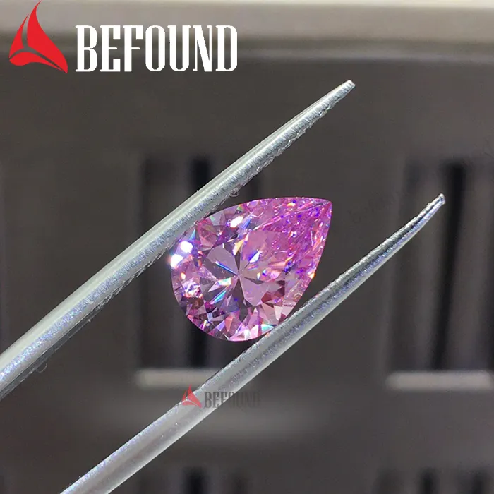 Wholesale Price Gra Certificate Moissanite Pear Cut Dark Pink Loose Moissanite VVS 3 Ct Loose Lab Created Moissanite Diamond