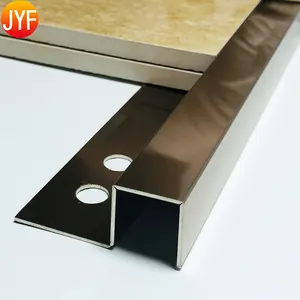 ZZ5402 Gold Color 8K Mirror 201 Stainless Steel Angle Tile Trim For Home Wall Decor half round tile trim