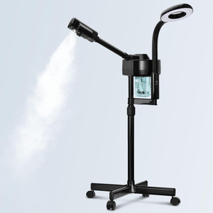 Professional White 2 in 1 <b>Hot</b> Mist Facial Steamer Machine with 5X Magnifying Lamp Ozone Deep Cleansing for Salon Spa Face Care - Product Image 2
