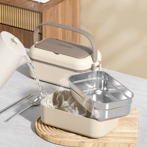 Boîte à lunch en acier inoxydable avec couverts, multi-compartiments, portable, multifonctionnelle, boîte à <span class=keywords><strong>bento</strong></span> <span class=keywords><strong>hermétique</strong></span> pour enfants et adultes - Product Image 2