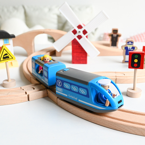 Piste de Simulation en <span class=keywords><strong>bois</strong></span> pour enfants modélisation de <span class=keywords><strong>Locomotive</strong></span> électrique augmentation réaliste bébé amusant éducation précoce jouets éducatifs - Product Image 4