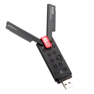 WiFi 6 어댑터 USB 3.0 무료 드라이버, AX1800 무선 네트워크 어댑터 듀얼 밴드 5GHz/2.4GHz (MU-MIMO/OFDMA/WPA3)