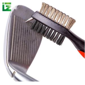 Limpiador de zanjas multifuncional de doble cara para palos de golf, cepillo de limpieza para palos de golf con clip de tirolesa retráctil, venta al por mayor - Product Image 2