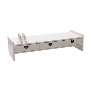 Multi Tiered Computer Storage Rack With <b>Drawers</b> <b>Small</b> Desk Organizer For Dorm Room Office Space Saving Rectangle White - Product Image 5
