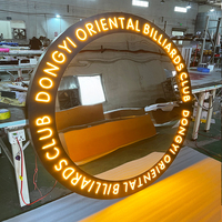 Miroir circulaire créatif, enseigne murale LED néon, boîte à lumière publicitaire, personnalisation