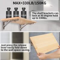 Étagères pliables, supports DIY, acier inoxydable robuste, pliables, métalliques, pour mur, table de travail flottante, supports d'étagères pliables