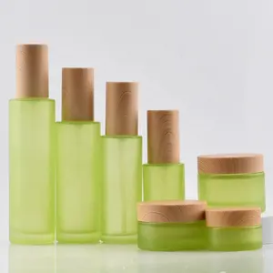 Vidro verde fosco eco friendly, 15ml 30ml 60ml 125ml 200ml 250ml, recipientes de luxo