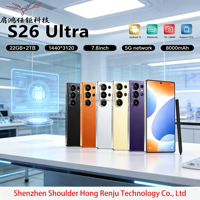Smartphone 5G Android 16 S26 Ultra 22G+2TB 7,3 pouces avec reconnaissance d'image IA, stylet intégré et appareil photo 108MP, compatible LTE