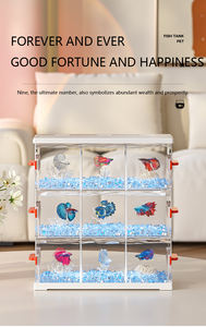 Décoration de bureau lumineuse transparente multi-grilles pour salon, nouveau modèle 2025, pour aquarium, petit aquarium tendance sur internet - Product Image 3