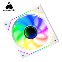 Ventilateur de refroidissement pour boîtier PC AntarcChill 120 mm blanc synchronisé ARGB à roulement fluide haute pression statique pour dissipateur thermique du processeur