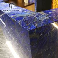 Fabrication de comptoir en marbre lapis lazurite naturelle dalle de lapis lazuli bleu carreaux de lapis lazuli