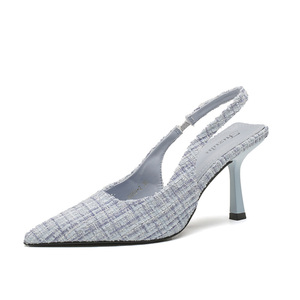 Sandalias de Tacón Alto de Verano para Mujer, Estilo Xiaoxiangfeng de Alta Gama, con Punta en Pico, Tacón Delgado, Cómodas, para Usar con Faldas - Product Image 1
