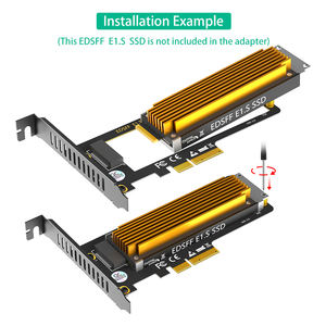Règle PCI-E 4.0 4X à NVMe 1U GEN-Z EDSFF 9.5mm 15mm 25mm Epaisseur SSD court E1.S avec dissipateur thermique PM9A3 PM9D3 P5801X Carrier - Product Image 5
