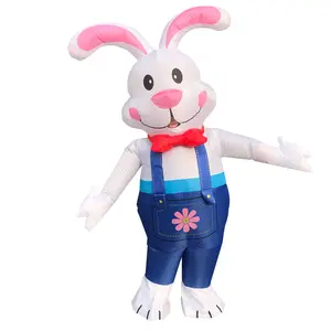Costume della mascotte del coniglio vestito Cosplay si adatta al costume gonfiabile del coniglietto di pasqua del partito di carnevale per l'adulto