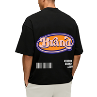 T-shirt noir délavé, style rétro, impression de logo de marque personnalisée, T-shirt en coton surdimensionné, T-shirt de haute qualité, poids lourd, fabricant de T-shirts