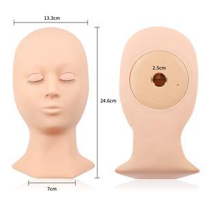 Großhandel Trainings-Mannequin-Kopf für Make-up, Realistischer Soft-Touch Wimpern-Mannequin-Kopf mit 4 Paar Austauschbaren Augenlidern zum Üben - Product Image 2