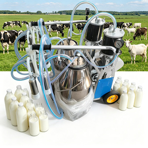 Máquina <span class=keywords><strong>de</strong></span> Ordeño <span class=keywords><strong>de</strong></span> Dos Tetinas con Pistón, Cubeta <span class=keywords><strong>de</strong></span> 25L, Ordeñadora Automática Portátil <span class=keywords><strong>de</strong></span> Alta Eficiencia para Vacas <span class=keywords><strong>Lecheras</strong></span> y Ovejas - Product Image 1