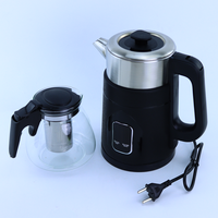 Nouveau design 1.2L 2.5L 2 en 1 bouilloire électrique en acier inoxydable verre double couche pour le chauffage de l'eau théière commerciale