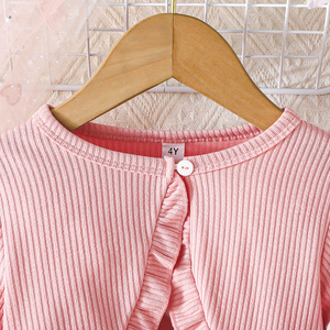 ชุดเสื้อโค้ทและเดรสลายดอกไม้แขนยาวระบายอากาศได้ดีสไตล์จีนสำหรับเด็กผู้หญิงแบบสองชิ้น - Product Image 2