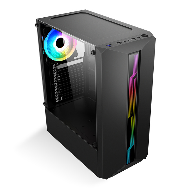 Full Tower ATX PC Case with 4 Fans 7 PCI Slots & 310mm GPU Support Dual Storage & USB 3.0 for High-Performance Gaming Builds