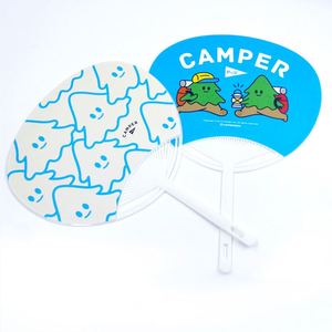 Éventail portable personnalisé avec logo imprimé, poignée en papier écologique et PP, idéal pour la publicité - Product Image 5