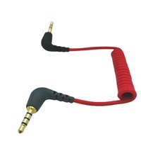 Cordon de micro Lavalier sans fil 3.5mm mâle à mâle à angle droit TRS à TRRS Câble adaptateur audio pour microphone