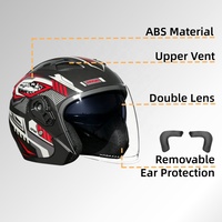 Casque Moto 3/4 Ouvert Style Classique avec Multiples Ouvertures d'Aération pour un Refroidissement Optimal et Fermeture Rapide – Nouveauté Usine