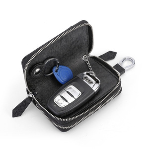 2026 New Arrival Top-Grain <b>Leather</b> <b>Key</b> Wallet Double Zipper Multi-Functional <b>Key</b> <b>Chain</b> Holder with Coin Pocket Customizable Logo - Product Image 2